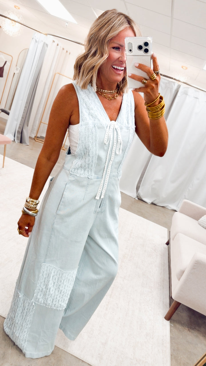 The Lacewood Denim Jumpsuit