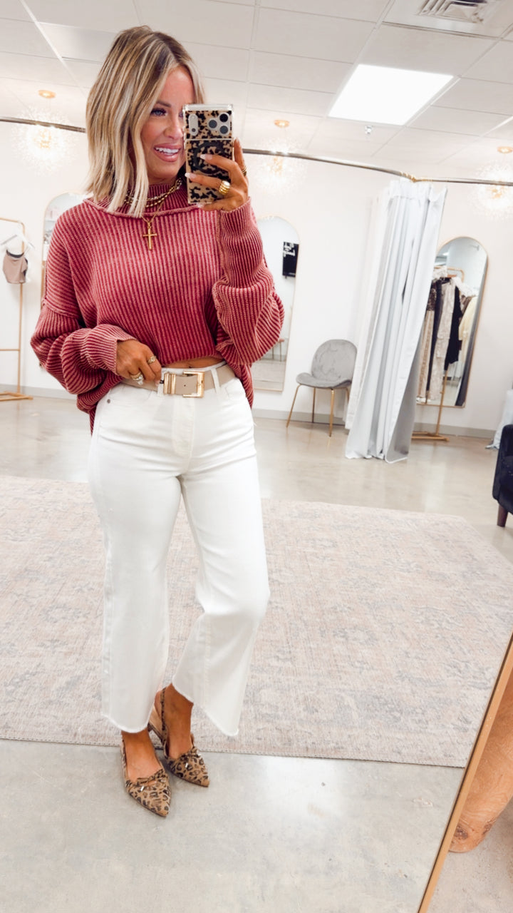 The Lila White Crop Jean