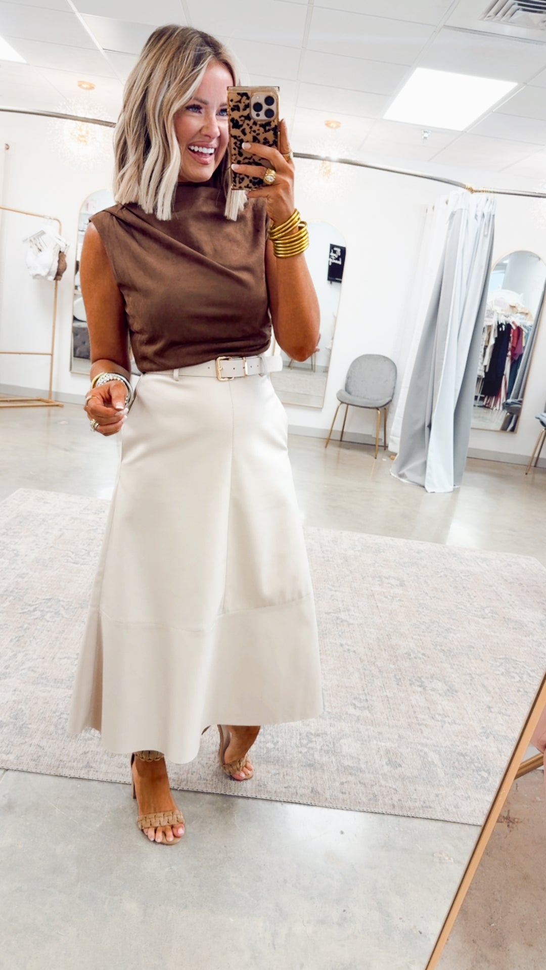 Charlotte Rae Midi Skirt-Ecru