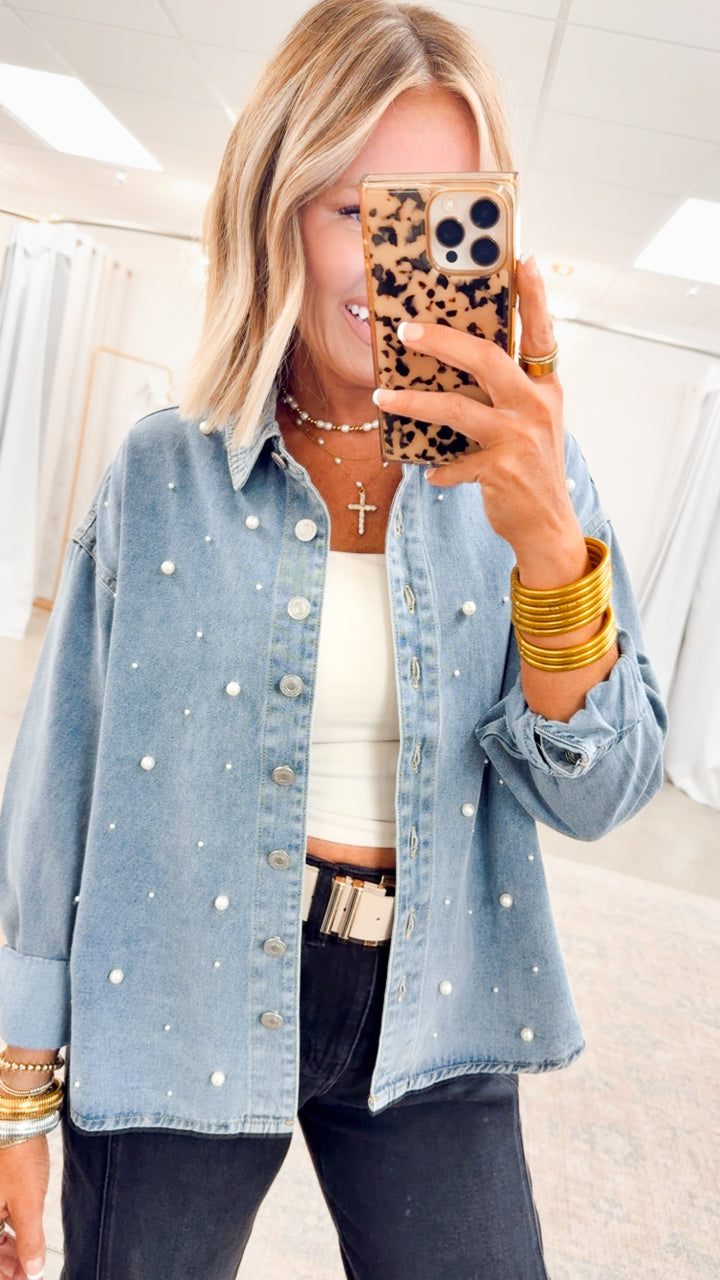 Pearl Oversized Denim Shirt