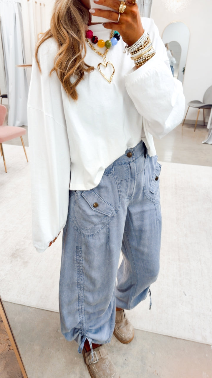 The She’s a Staple Long Sleeve Tee-White