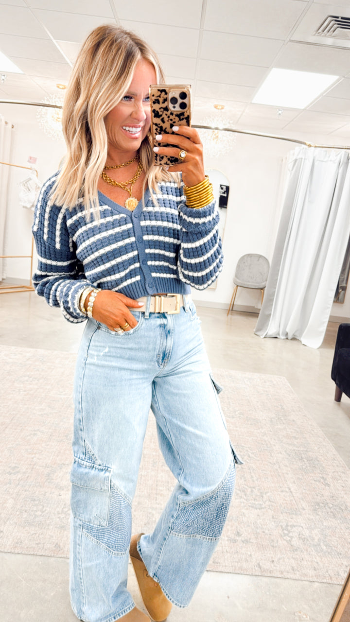 Harbor Striped Cardigan Top