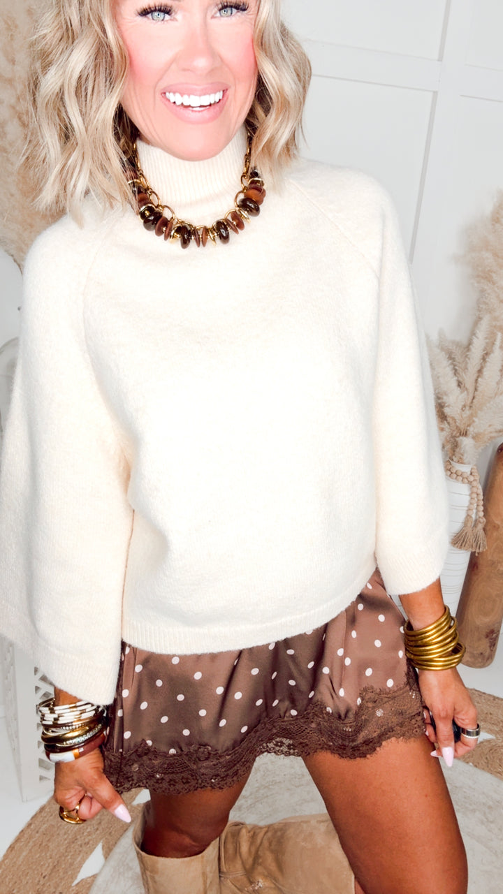 The Linden Mock Neck Sweater-Cream