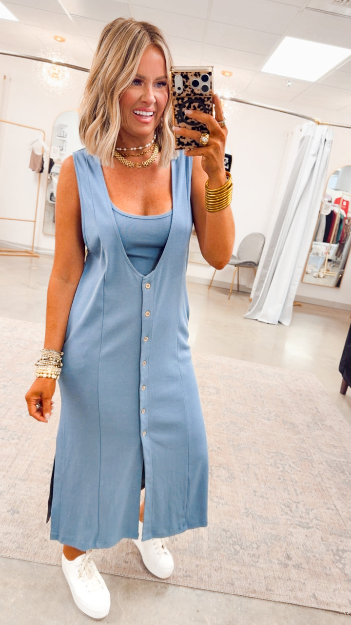 Bailey Bralette & Midi Dress- Blue