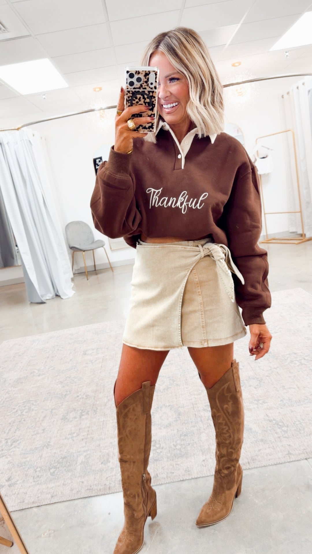 Ivy- Coffee Western Tall Boot