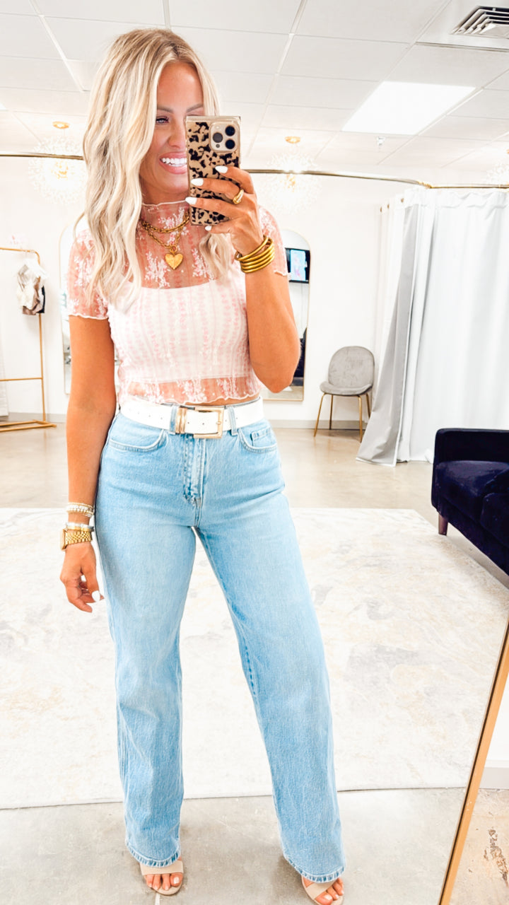 Petal Pink Lace Top