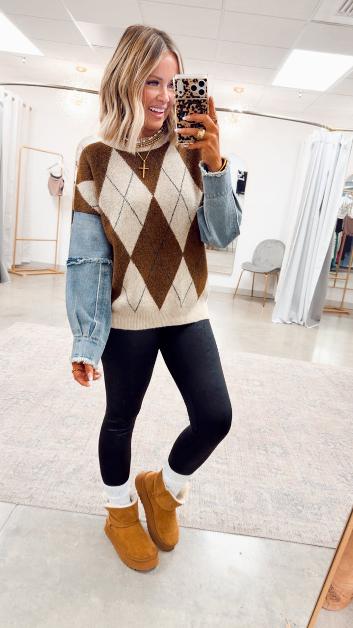 The Brixton Argyle Block Sweater