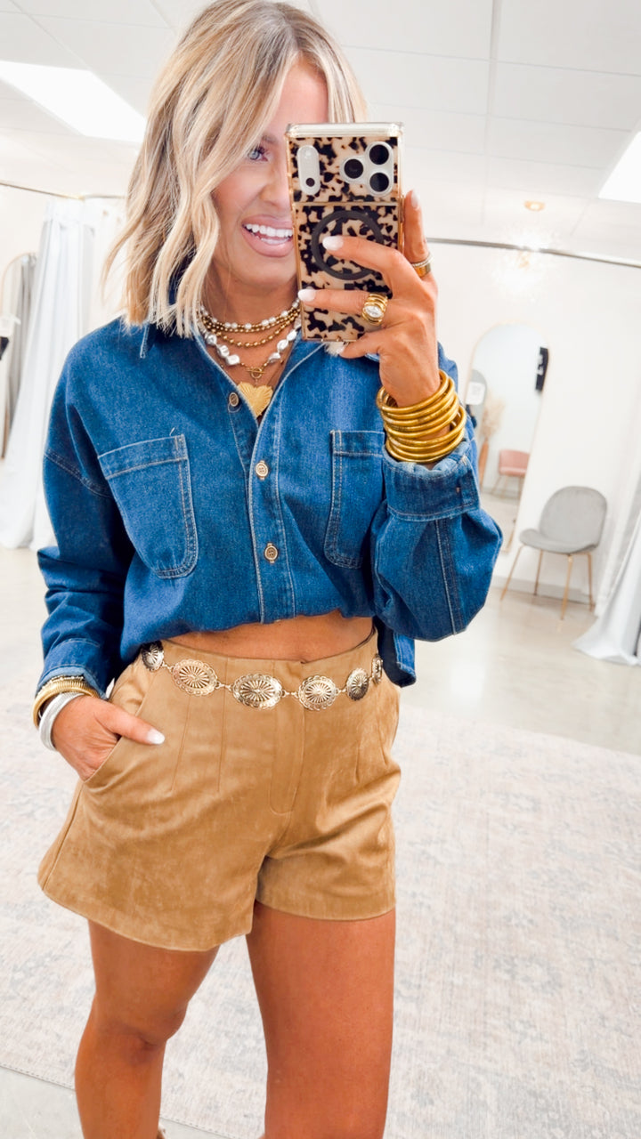 The Lariat Shorts-Tan