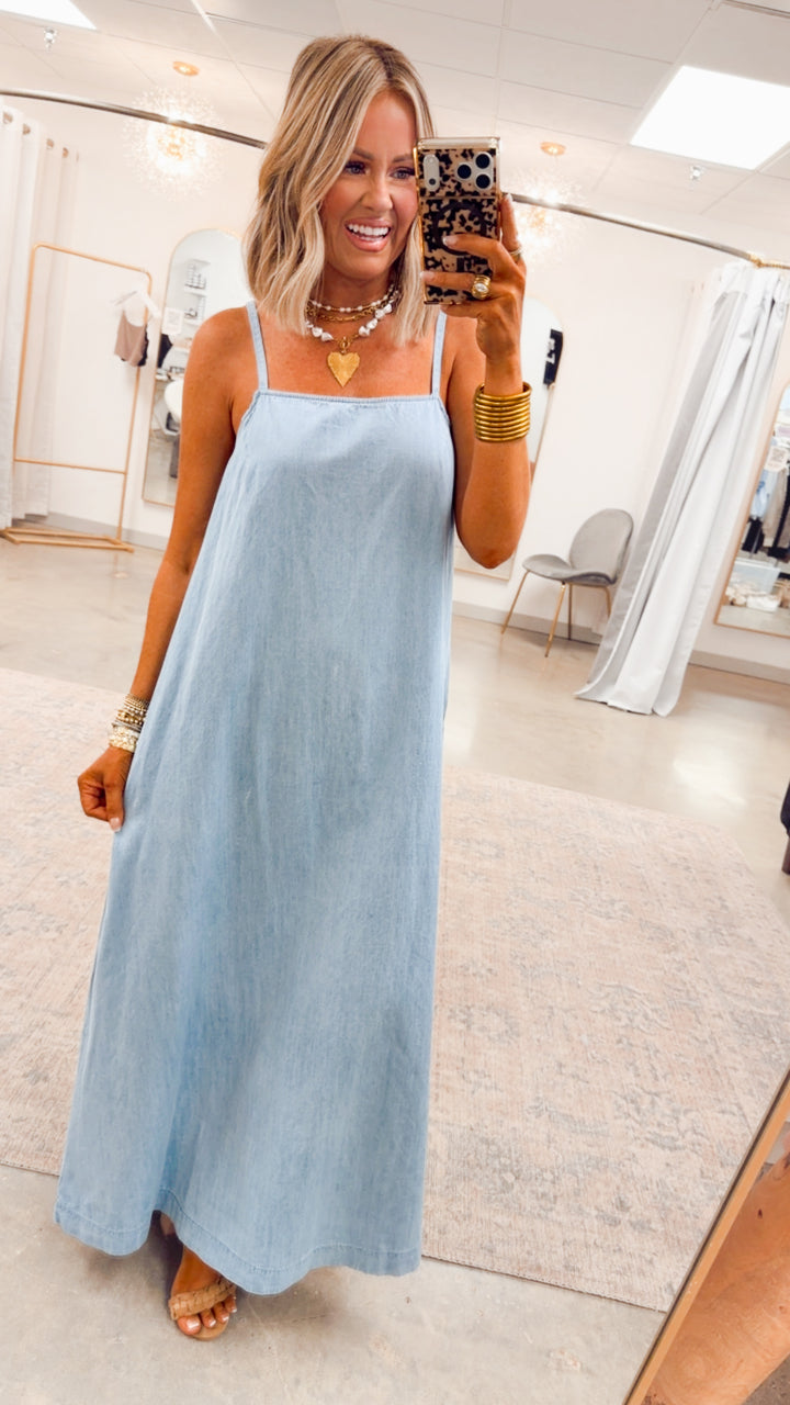 Cheyenne Denim Maxi Dress