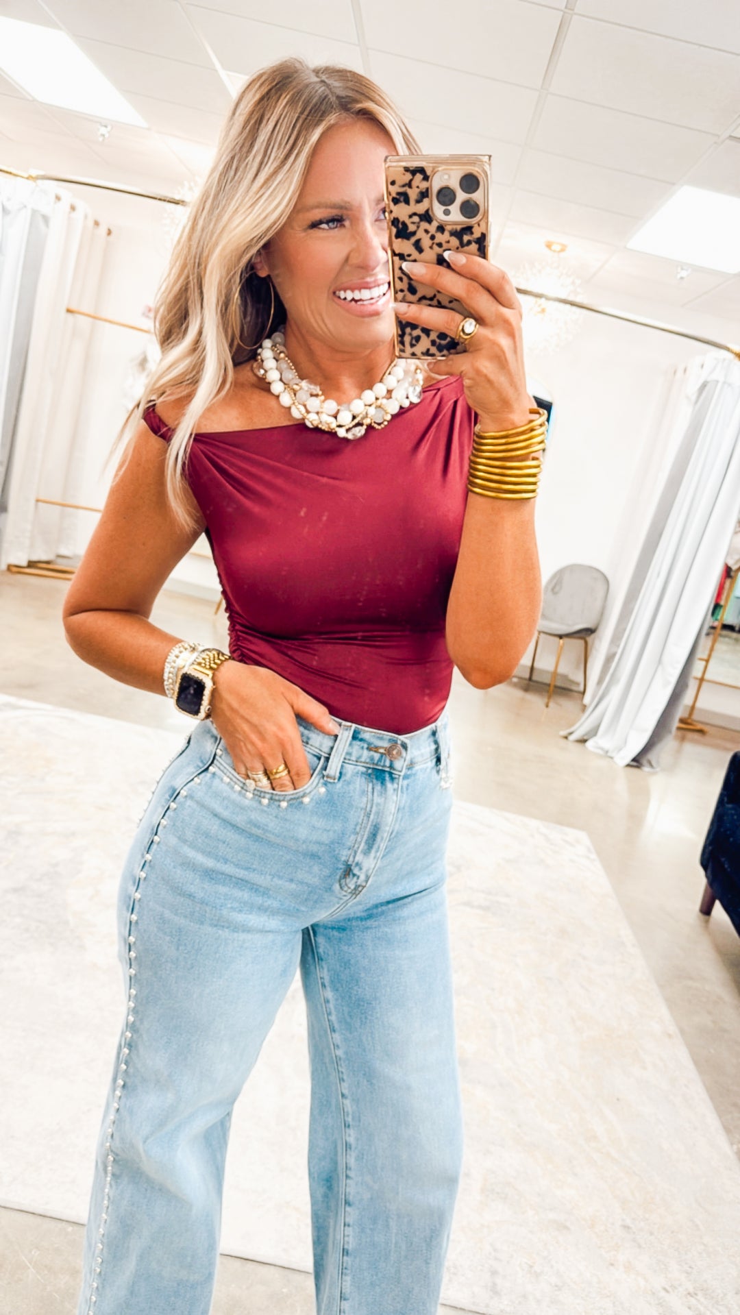 Nova Stud Wide Leg Jeans