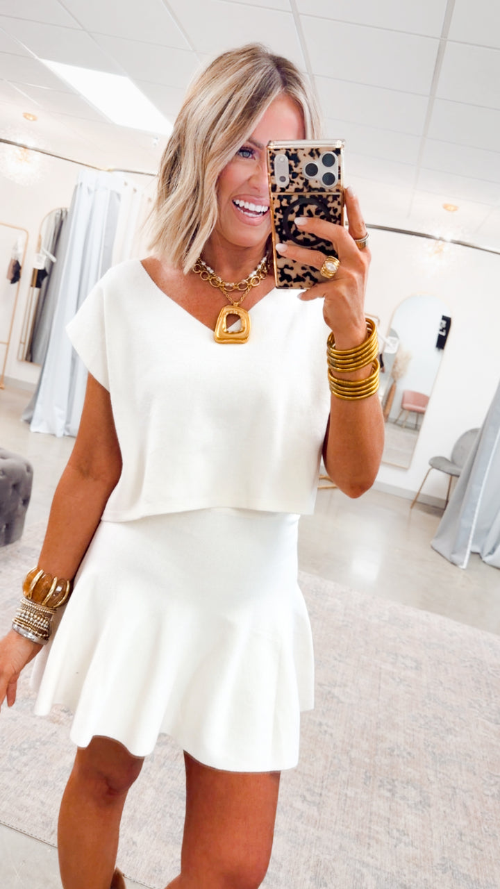 Afterglow Sweater & Skirt Set-Ivory