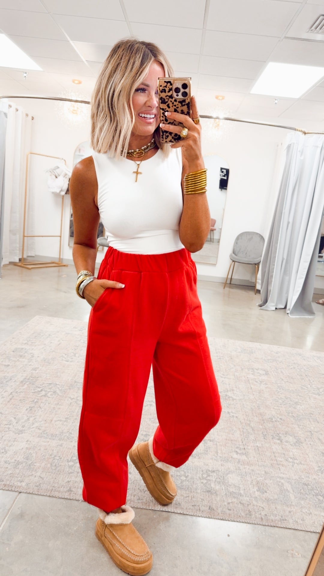 Easy Breeze Jogger Pants-Red