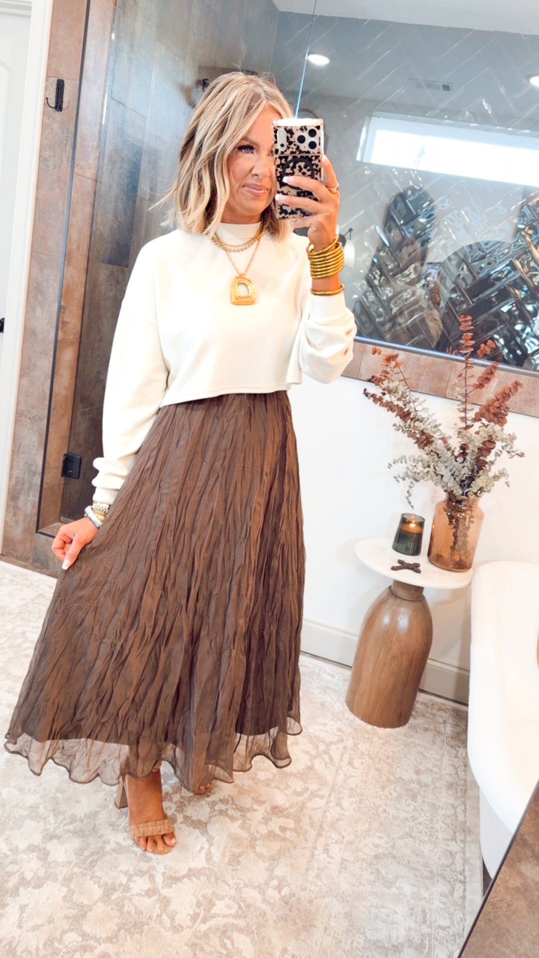 Millie Midi Skirt-Chocolate
