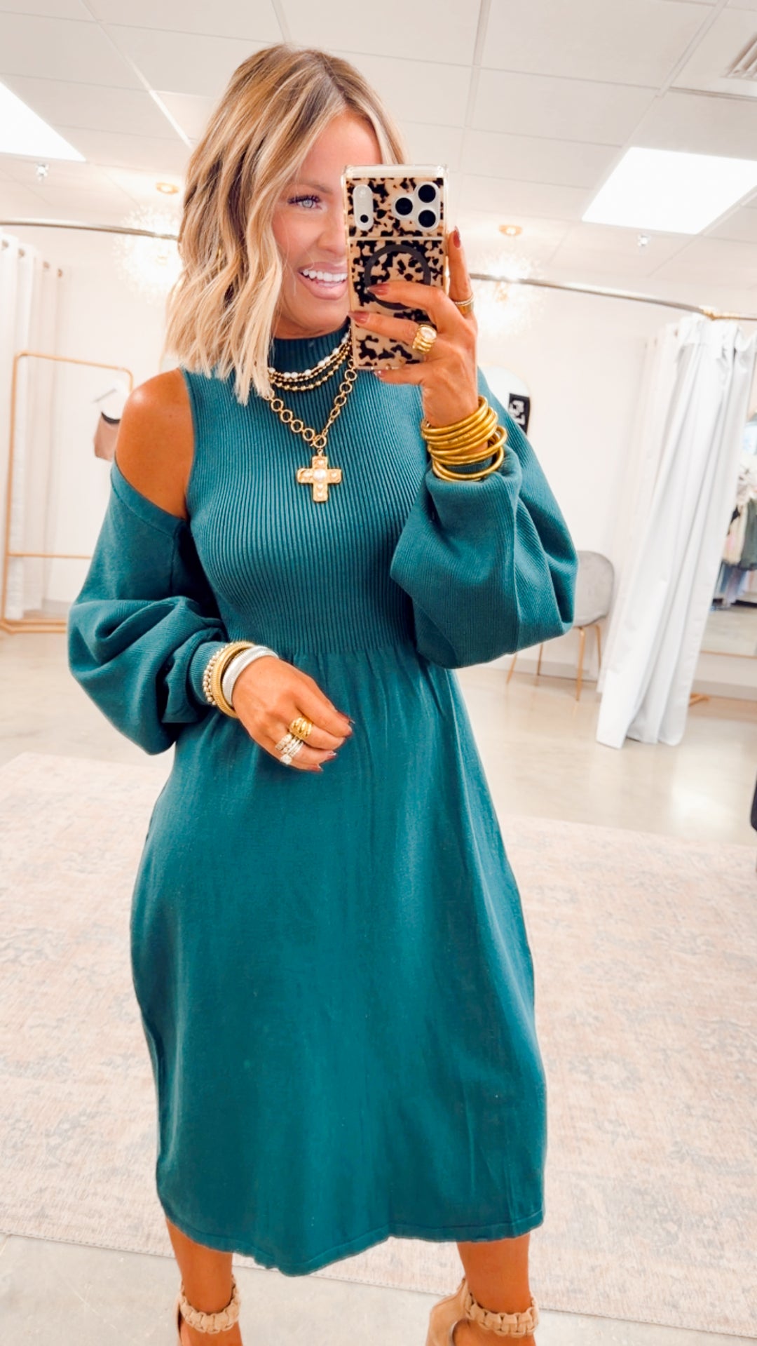 Evergreen Sweater Dress & Cardigan Set