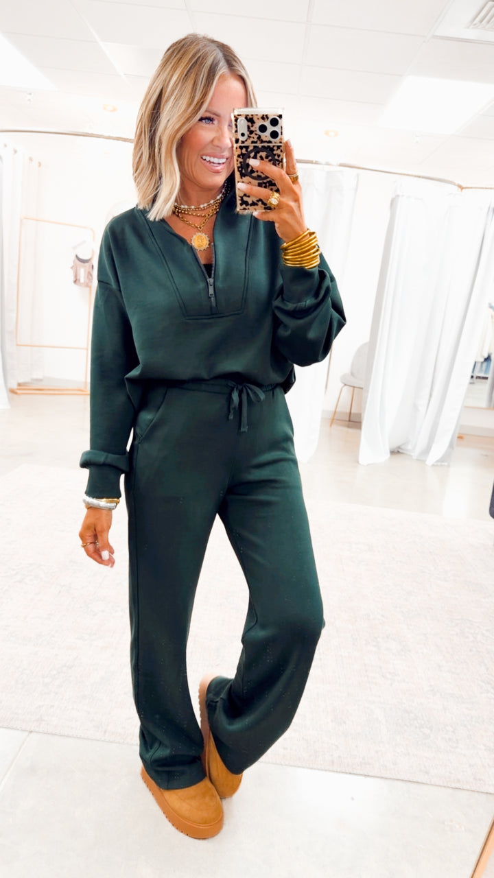 Smooth Form Half Zip Jacket-Regency Green