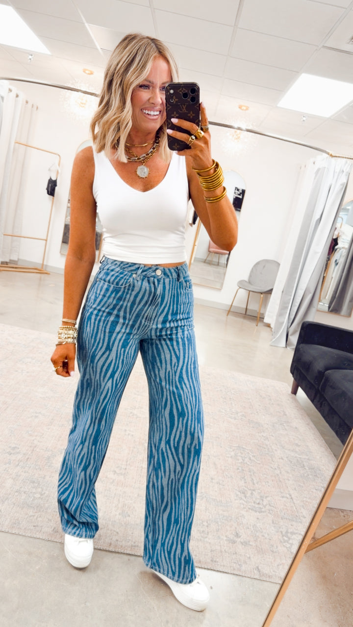 Soft Touch V-Neck Crop Tank-White