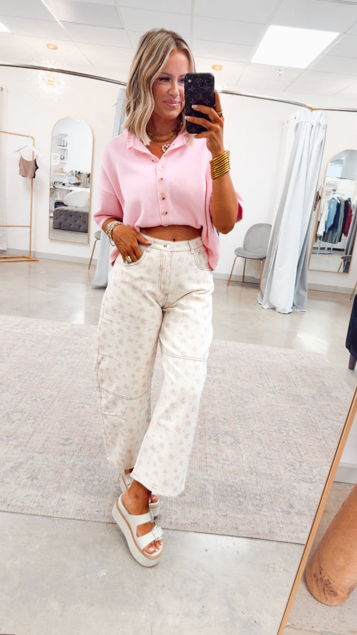 Meadow Bloom Barrel Jeans