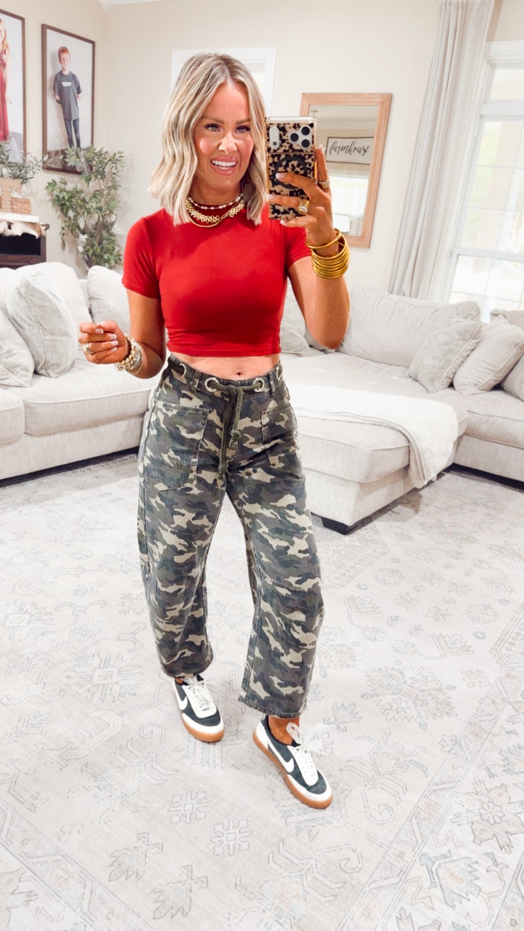 Soft Knit Jersey Crewneck Tee-Cherry