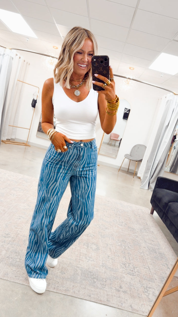 Soft Touch V-Neck Crop Tank-White
