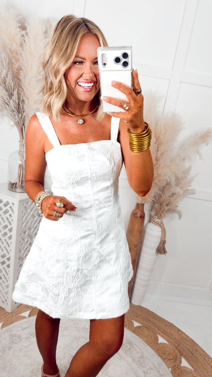 The Palmer Flare Mini Dress-White