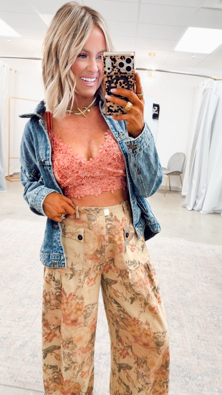 The Rosalie Floral Denim Pants