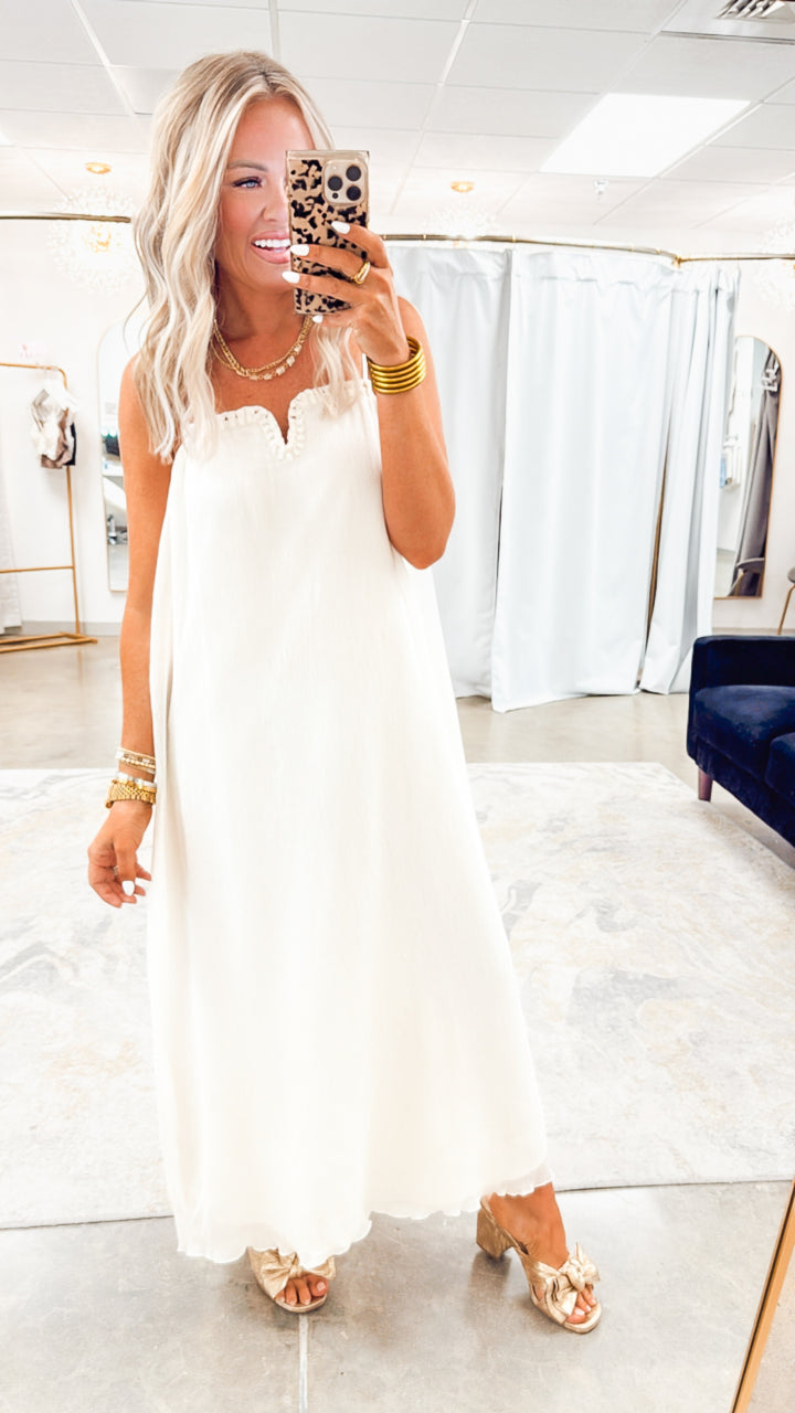 Summer Breeze Midi Dress-Ivory