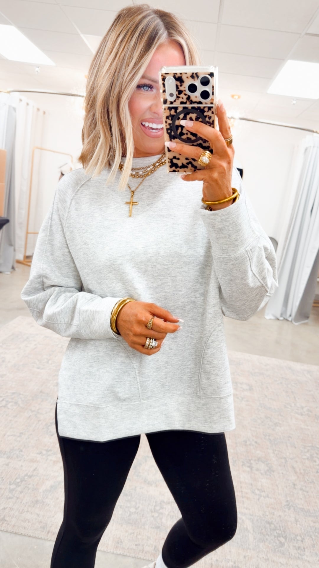 The Split Edge Pullover-Grey