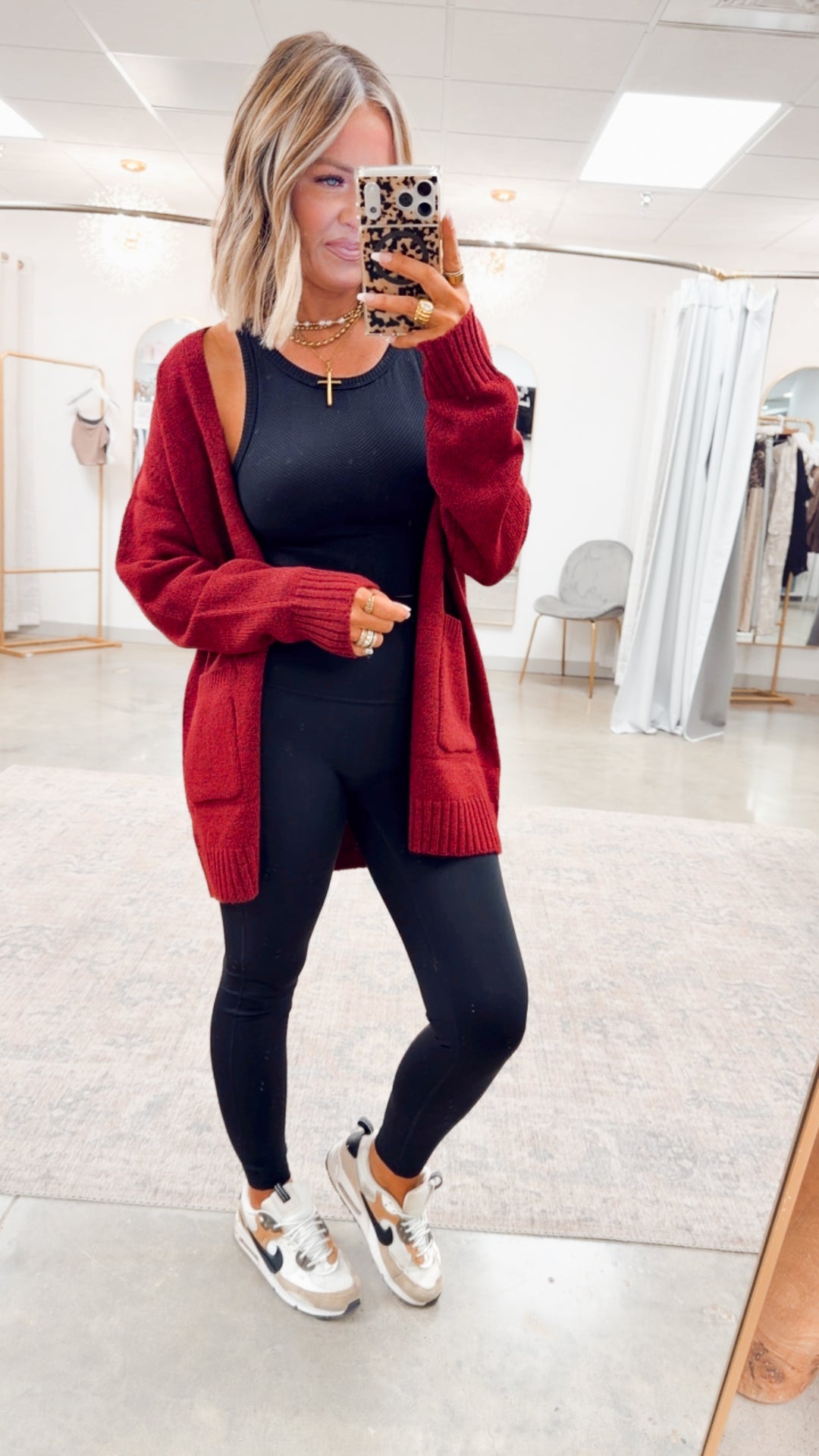 Brixton Sweater Cardigan-Cabernet