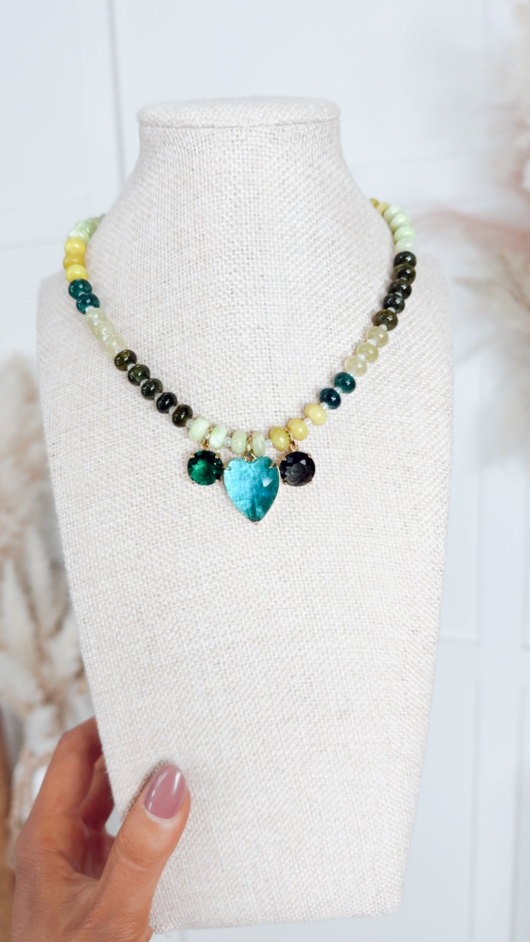 The Simon Beaded Necklace-Green
