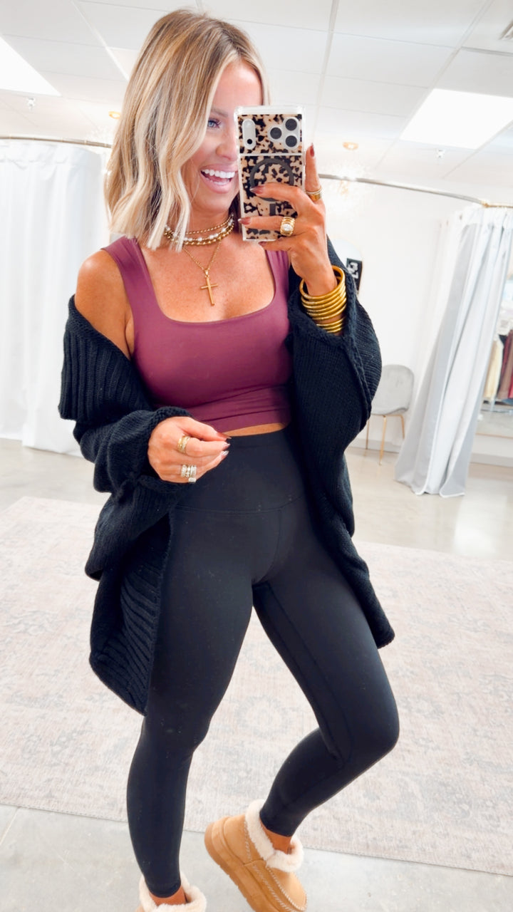 Amelia Drape Cardigan-Black