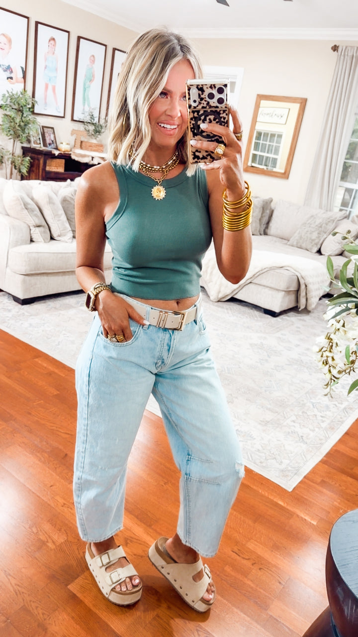 Green Classic Charm High Neck Tank