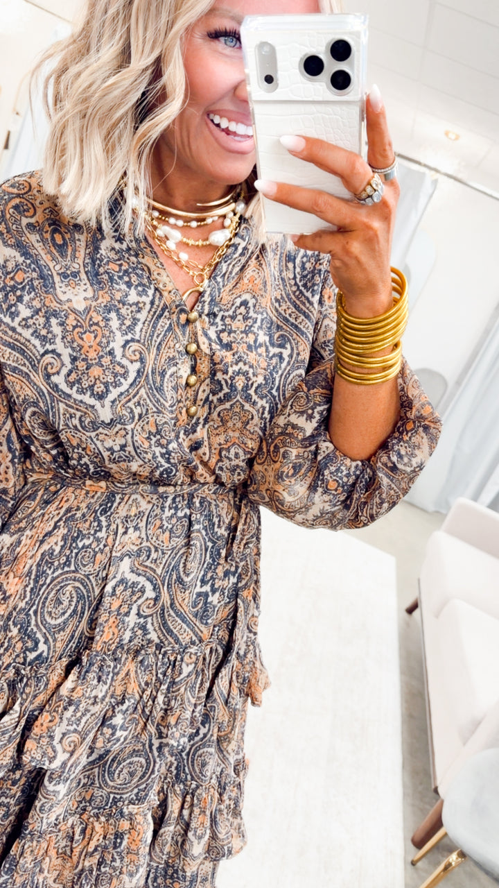 The Adeline Paisley Print Dress