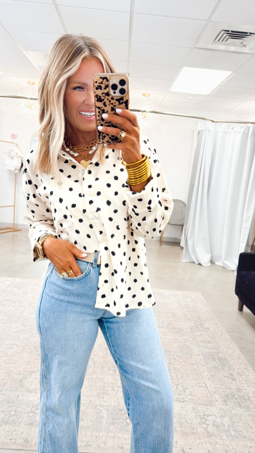 Classic Polka Dot Blouse