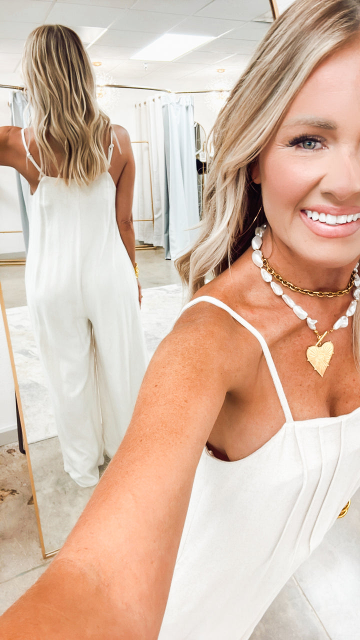 Blakely Pleated Jumpsuit-Oatmeal