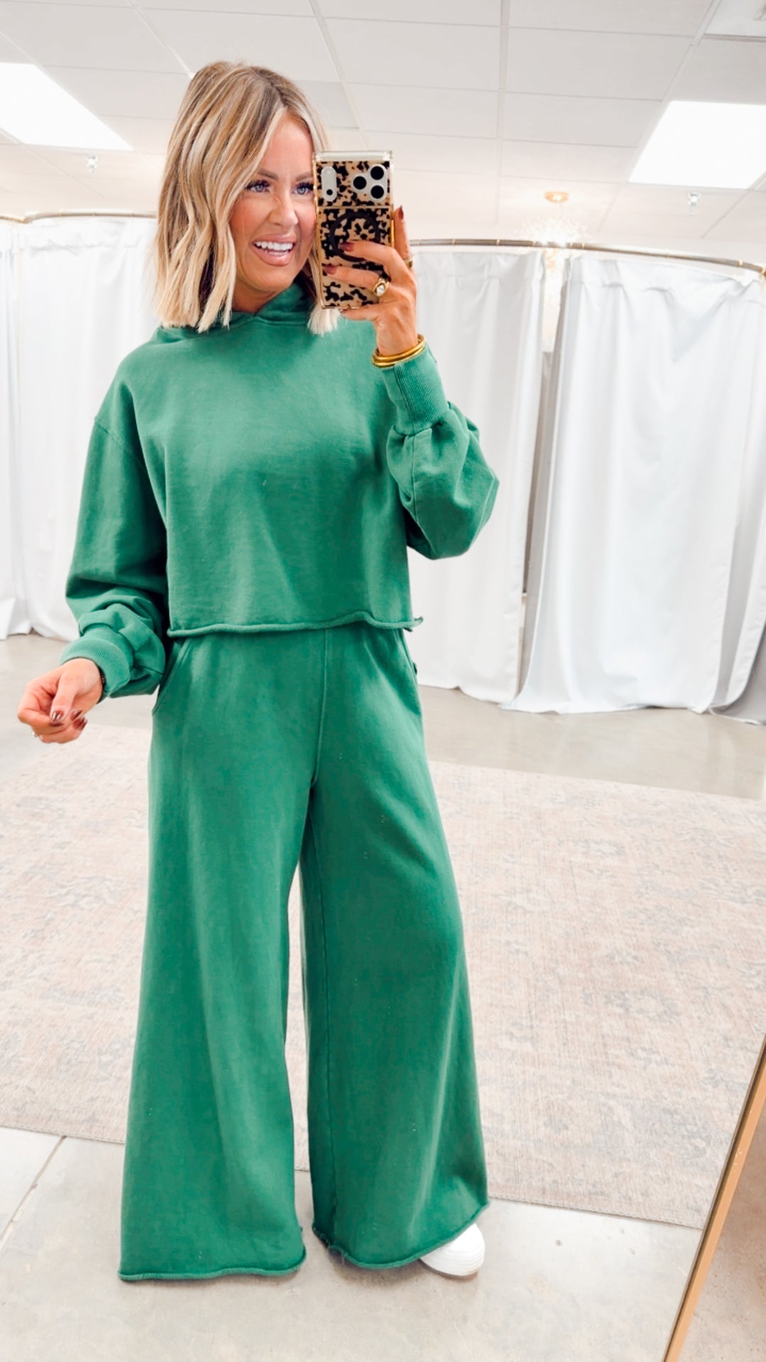 The Loft Ease Pant Set-Hunter Green