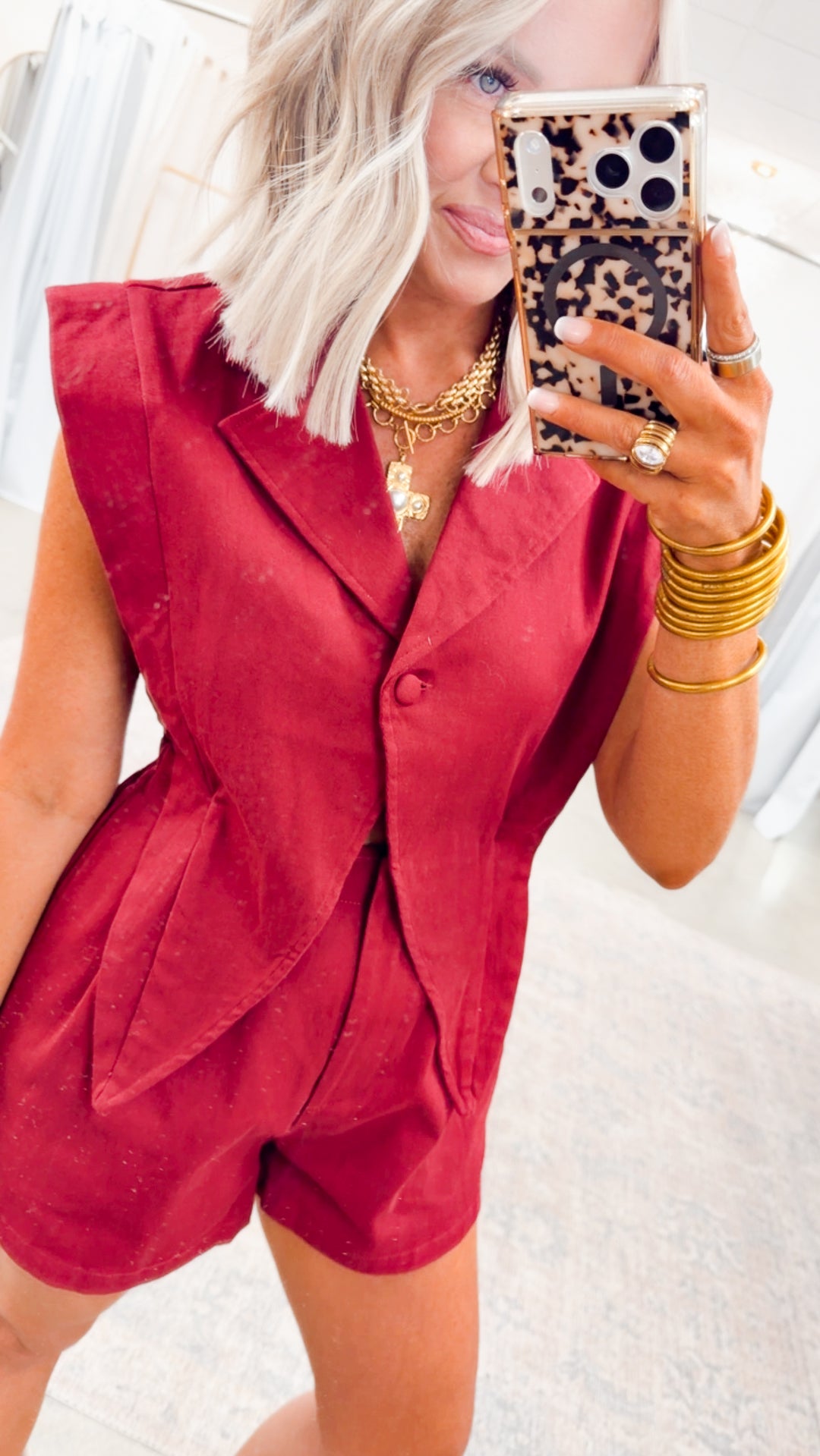 Jagger Denim Romper-Maroon