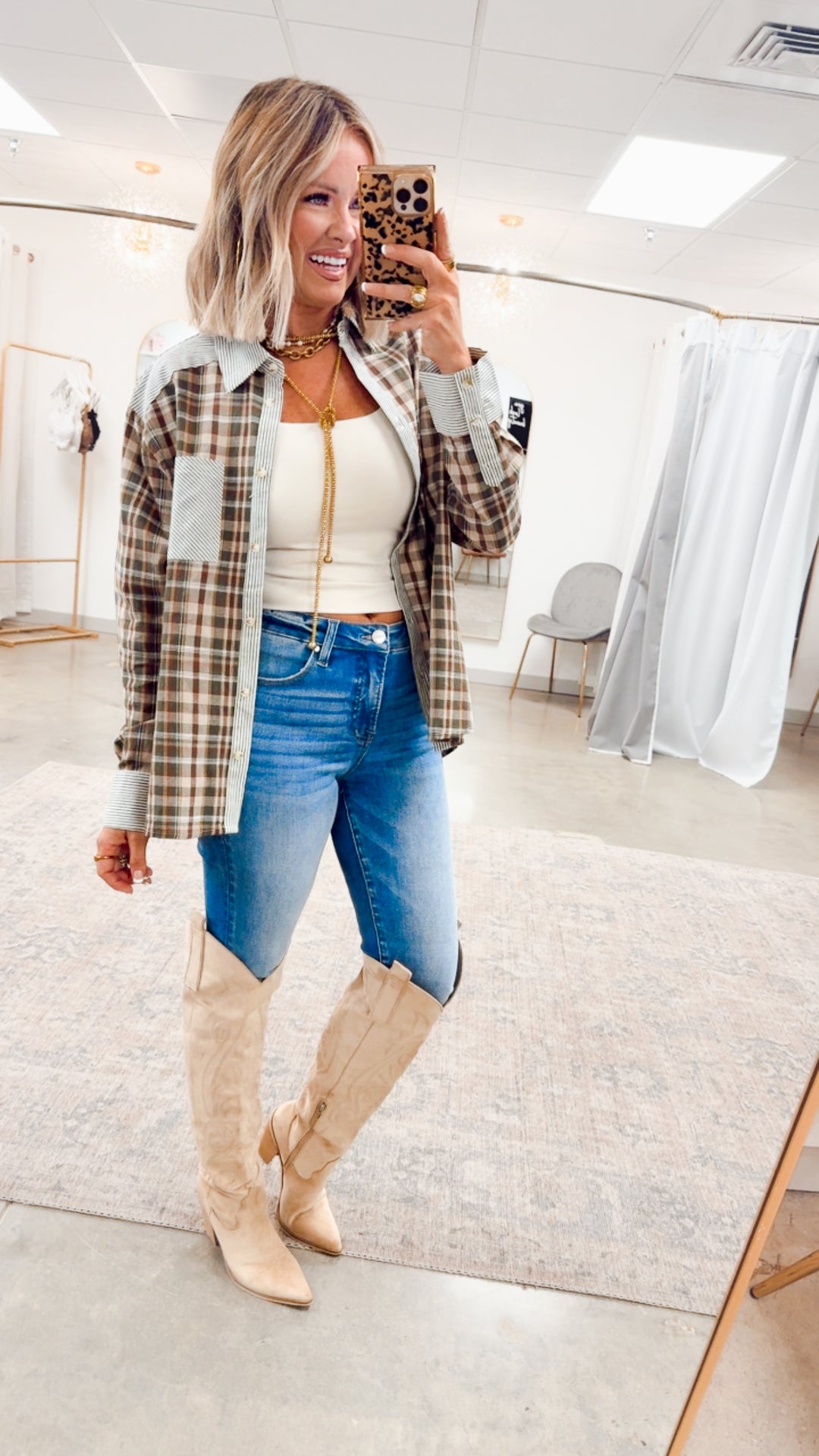 Camden Colorblock Flannel-Forest