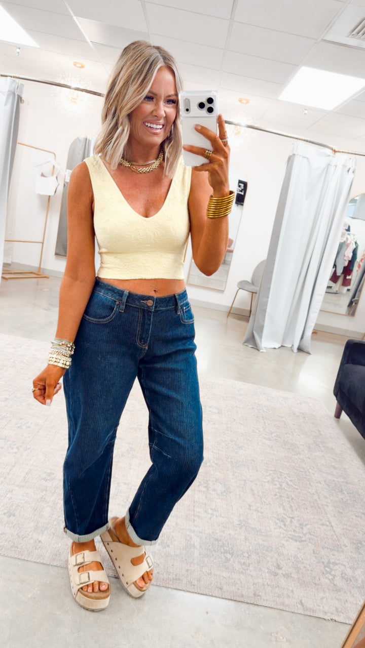 The Bloom Babe Tank-Pale Banana