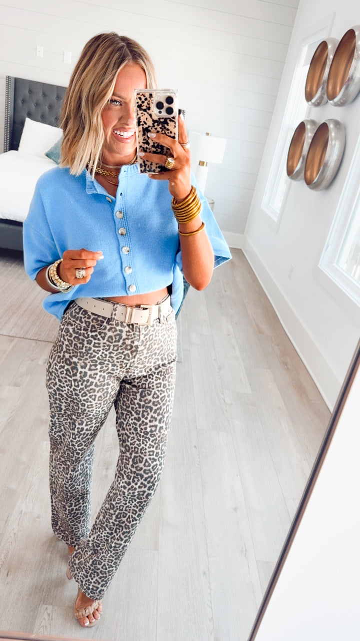 The Windsor Button Up Top-Blue