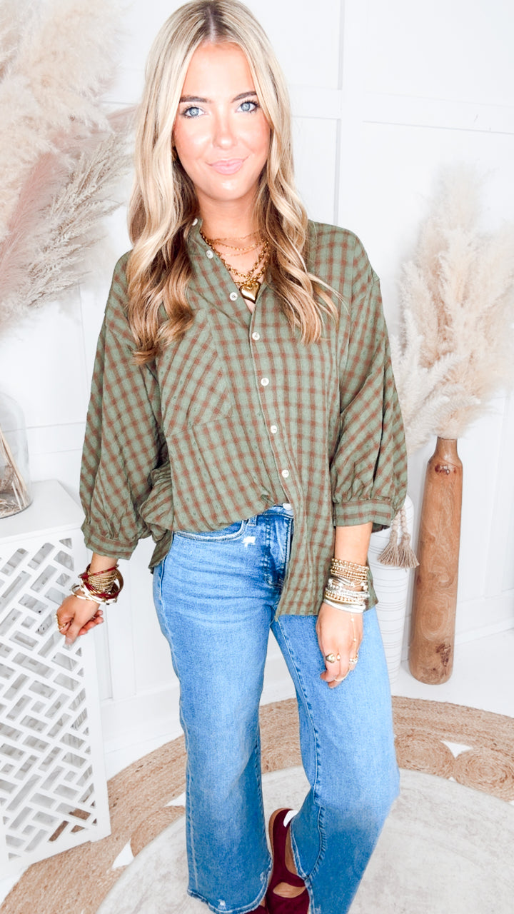 The Harvest Check Plaid Shirt-Olive