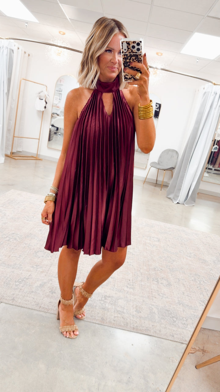 The Ever After Halter Dress-Wine