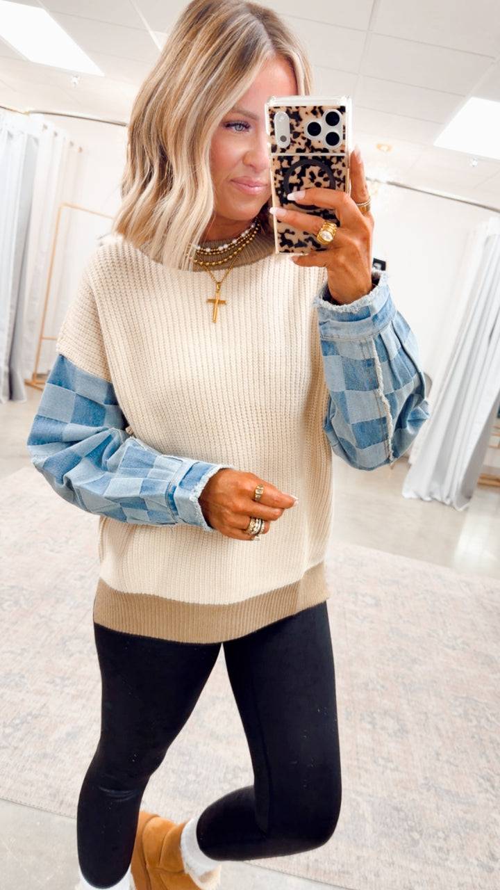 The Delaney Mixed Media Sweater