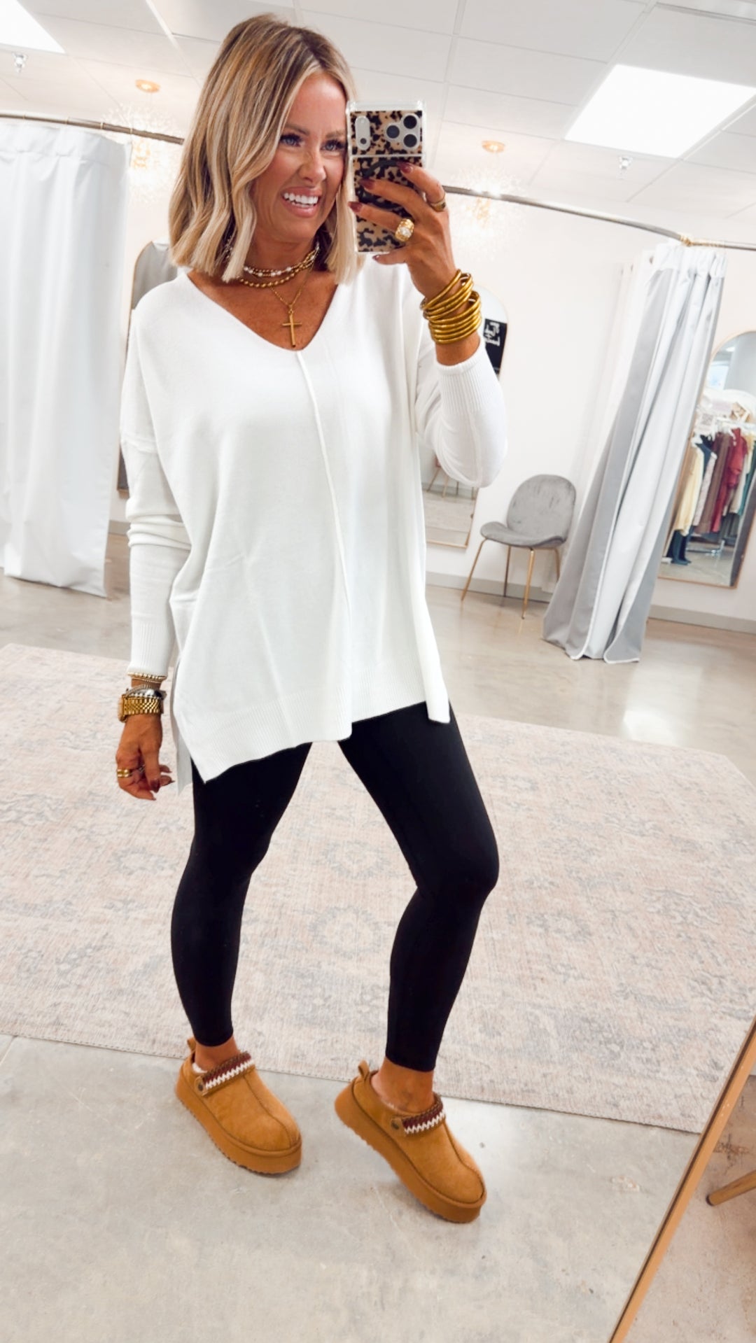 The Laramie Hi-Low Sweater-Ivory
