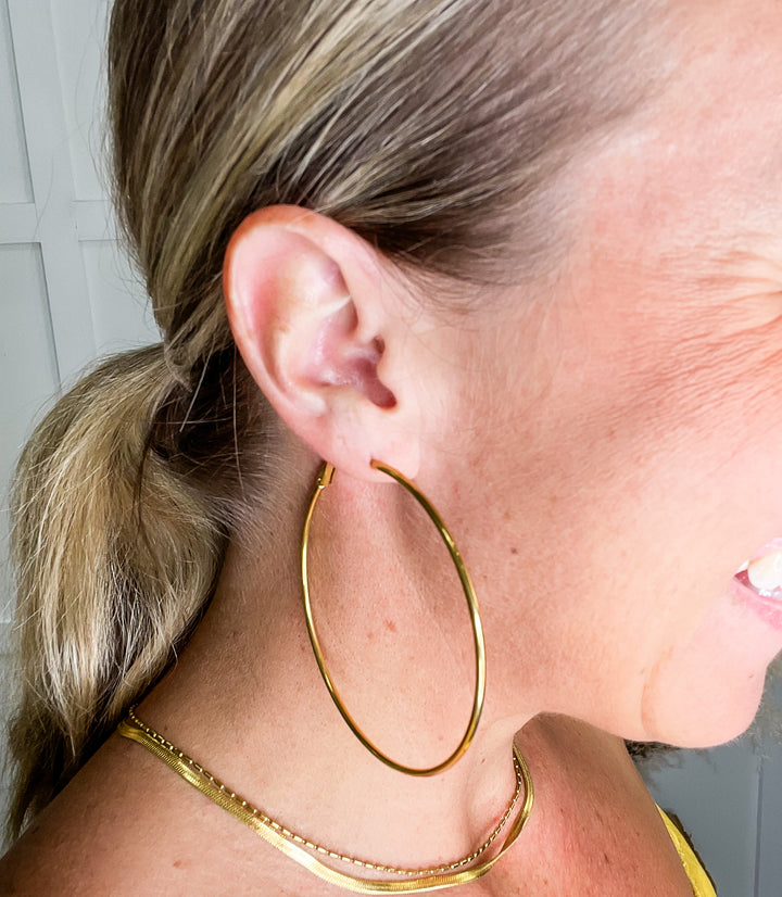Night Out Gold Hoop Earrings