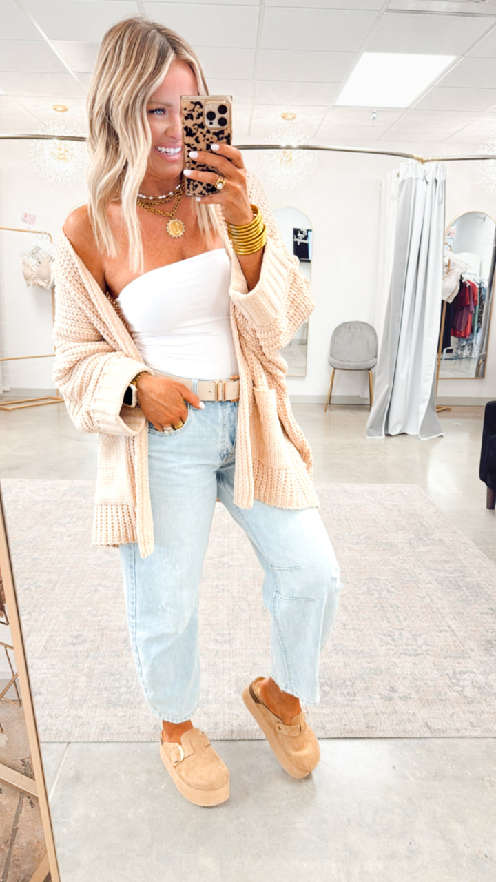 Cozy Up Cardigan-Natural