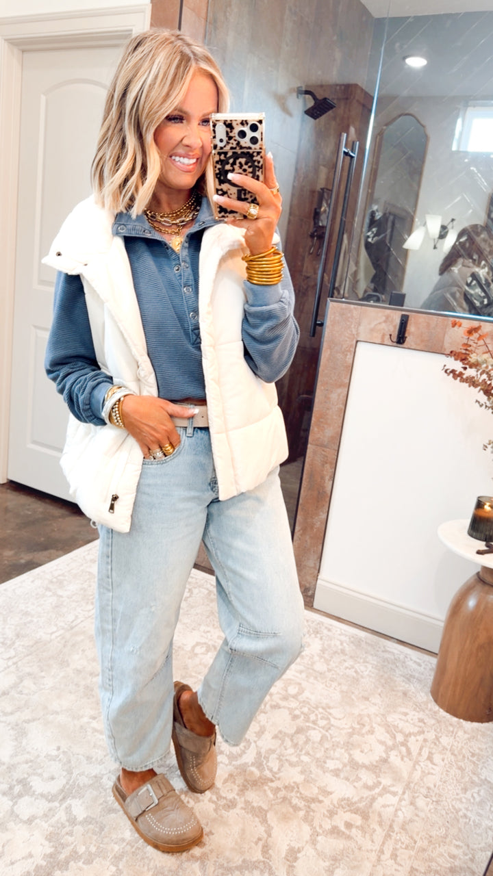 Summit Puffer Vest-Ivory