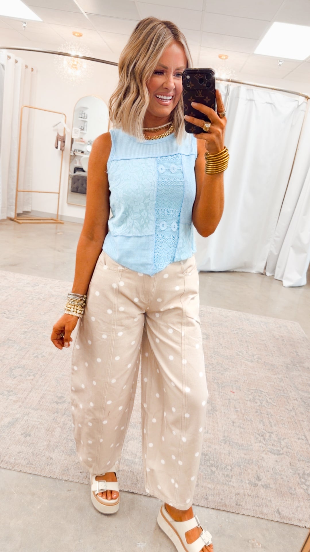 Lola Panel Tank-Powder Blue