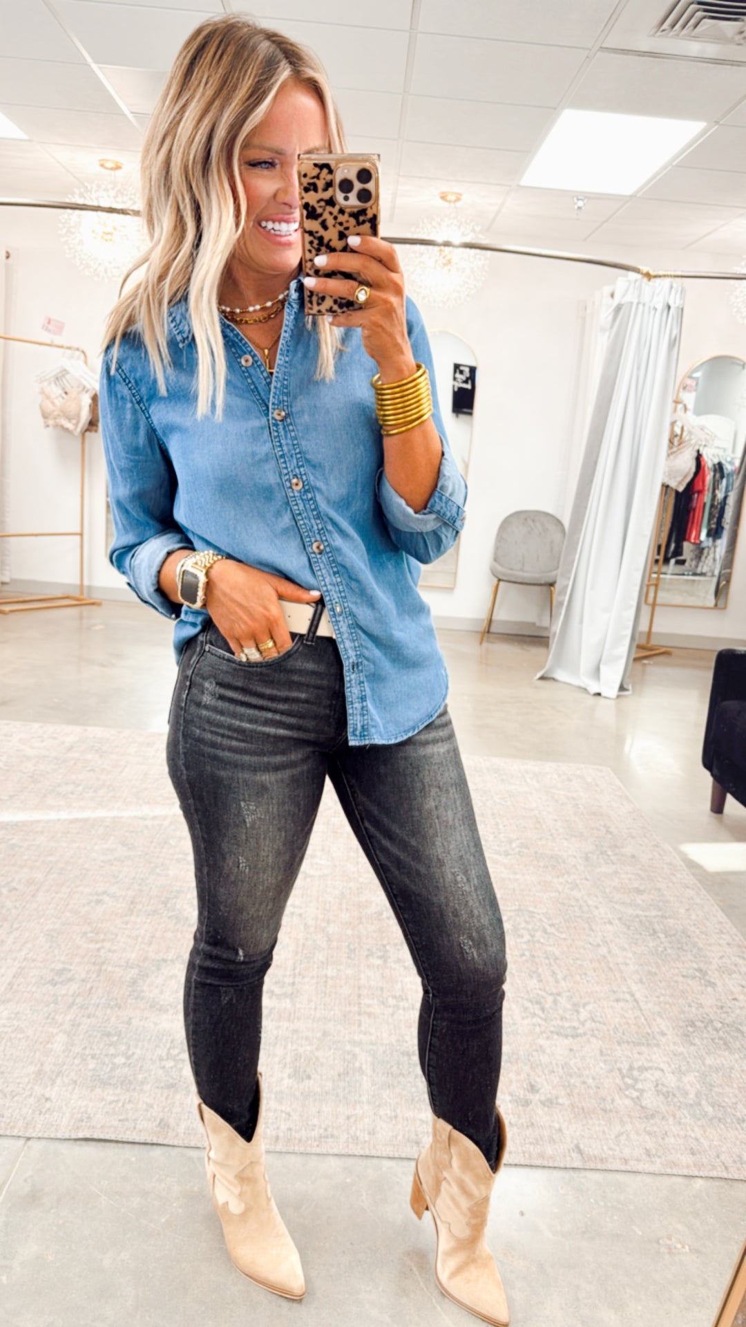 Chic Chambray Top