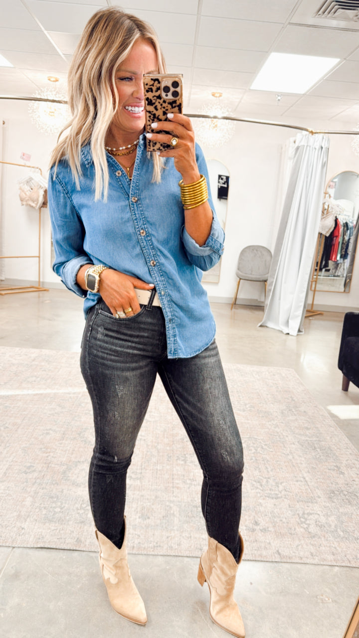 Chic Chambray Top
