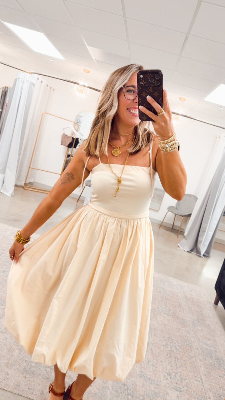 The Emmeline Midi Dress-Buttermilk